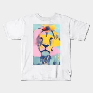 Lion Pop art remix inspired by Andy Warhol Kids T-Shirt